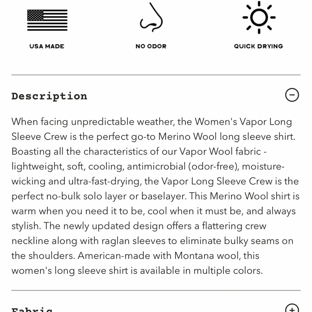DUCKWORTH WOMEN'S XS VAPOR LONG SLEEVE CREW - Picture 2 of 3